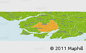 Political Panoramic Map of Canghungo, physical outside