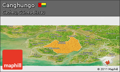 Political Panoramic Map of Canghungo, satellite outside