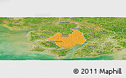 Political Panoramic Map of Canghungo, satellite outside