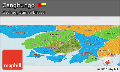 Satellite Panoramic Map of Canghungo, political outside