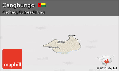 Shaded Relief Panoramic Map of Canghungo, cropped outside