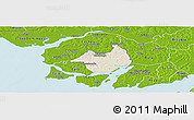 Shaded Relief Panoramic Map of Canghungo, physical outside