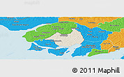 Shaded Relief Panoramic Map of Canghungo, political outside