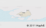 Shaded Relief Panoramic Map of Canghungo, single color outside