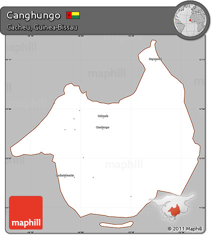 Gray Simple Map of Canghungo, cropped outside