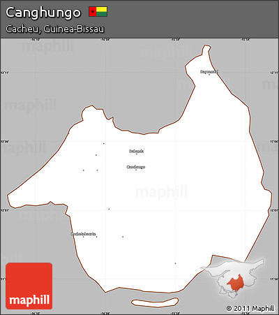 Gray Simple Map of Canghungo, cropped outside
