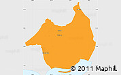 Political Simple Map of Canghungo, single color outside