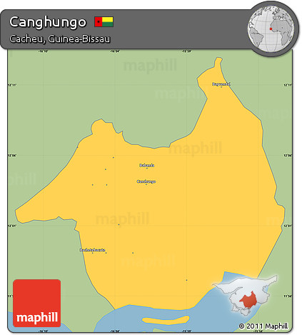 Savanna Style Simple Map of Canghungo, single color outside
