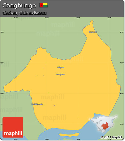 Savanna Style Simple Map of Canghungo, single color outside