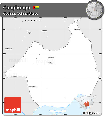 Silver Style Simple Map of Canghungo