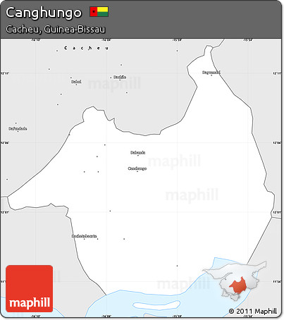 Silver Style Simple Map of Canghungo