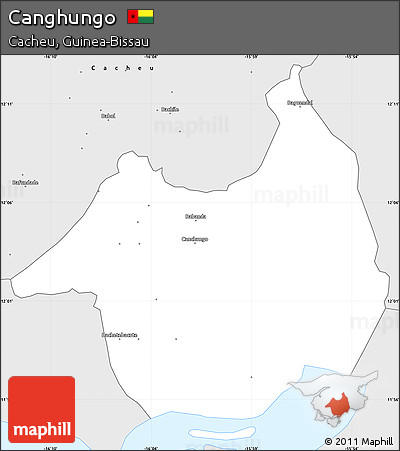 Silver Style Simple Map of Canghungo