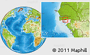 Physical Location Map of Farim, highlighted country
