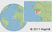 Savanna Style Location Map of Farim, highlighted country