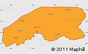 Political Simple Map of Farim, cropped outside
