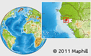 Physical Location Map of Oio, highlighted country