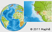 Physical Location Map of Tombali, within the entire country