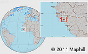 Gray Location Map of Quebo