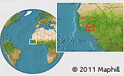 Satellite Location Map of Quebo