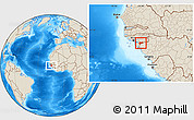 Shaded Relief Location Map of Quebo