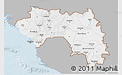 Gray 3D Map of Guinea, single color outside