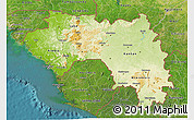 Physical 3D Map of Guinea, satellite outside