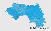 Political Shades 3D Map of Guinea, cropped outside