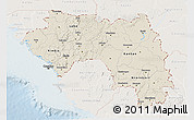 Shaded Relief 3D Map of Guinea, lighten