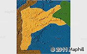 Political 3D Map of Dabola, darken