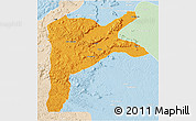 Political 3D Map of Dabola, lighten