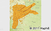 Political 3D Map of Dabola, physical outside