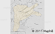 Shaded Relief 3D Map of Dabola, desaturated