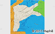 Shaded Relief 3D Map of Dabola, political outside
