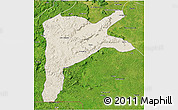 Shaded Relief 3D Map of Dabola, satellite outside