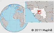 Gray Location Map of Dabola, highlighted country