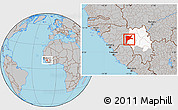 Gray Location Map of Dabola, highlighted parent region