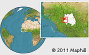 Satellite Location Map of Dabola, highlighted parent region
