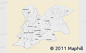 Classic Style 3D Map of Dinguiraye, single color outside