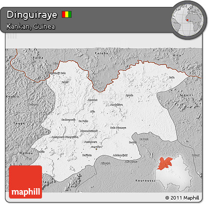 Gray 3D Map of Dinguiraye