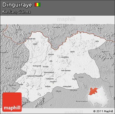 Gray 3D Map of Dinguiraye