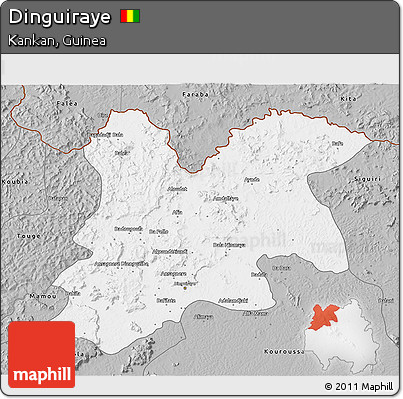 Gray 3D Map of Dinguiraye