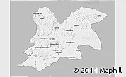 Gray 3D Map of Dinguiraye, single color outside