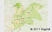 Physical 3D Map of Dinguiraye, lighten