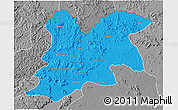 Political 3D Map of Dinguiraye, desaturated