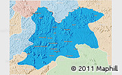 Political 3D Map of Dinguiraye, lighten