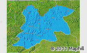 Political 3D Map of Dinguiraye, satellite outside