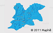 Political 3D Map of Dinguiraye, single color outside