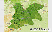 Satellite 3D Map of Dinguiraye, physical outside