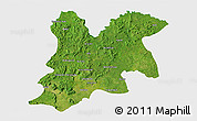Satellite 3D Map of Dinguiraye, single color outside