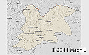 Shaded Relief 3D Map of Dinguiraye, desaturated